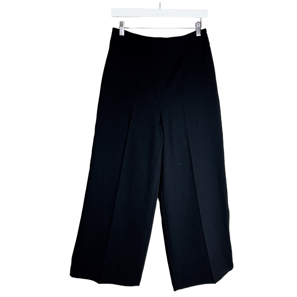 NWT Zara Woman Size L Black Wide Leg Culottes Pants